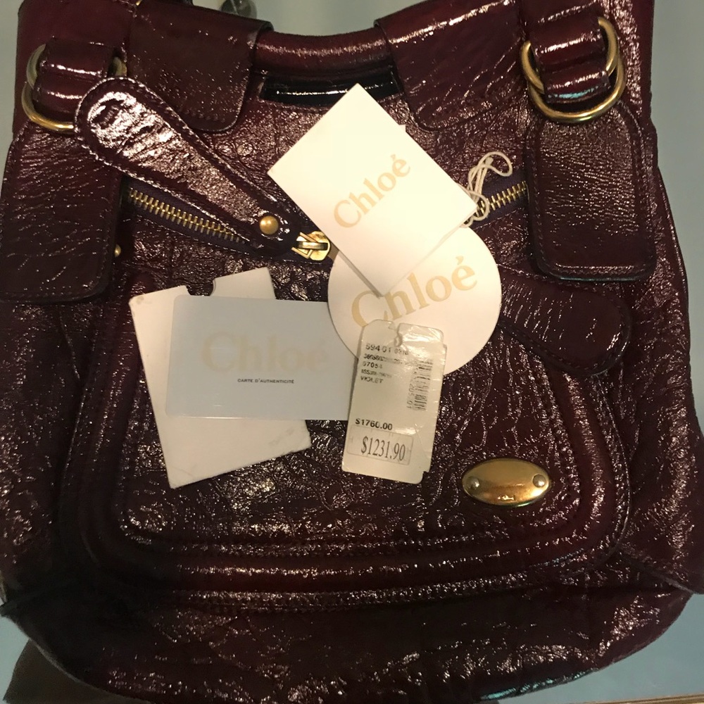 Chloe Patent Leather Bay Tote